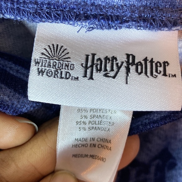 Harry Potter Allover Print Hacci Pajama Jogger Bottoms Blue Size Medium - Picture 2 of 5
